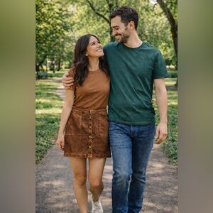 Coco & Jaimeson Women’s Chocolate Brown Retro Cord Mini Skirt